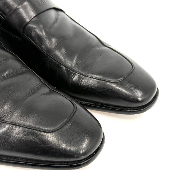 Hugo Boss Black Genuine Leather Minimalist Office Career Loafers main image 4